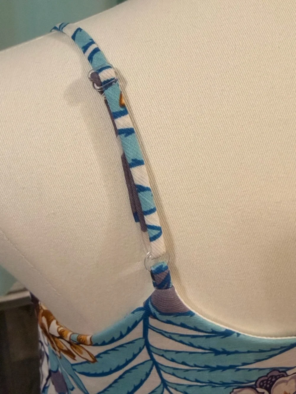 NAÏF Tropical Floral Maxi Dress Blue Tan White Small Summer Boho Vacation - Picture 10 of 15